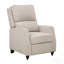 Fauteuil inclinable confortable en bois massif, style transitionnel, recouvert de tissu beige (1 pièce)