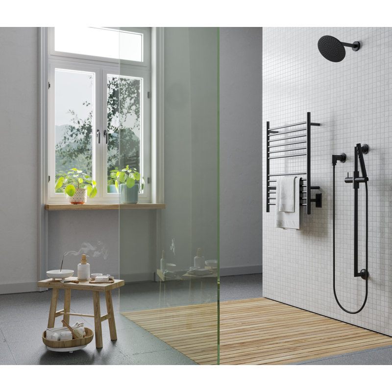 Cape Model 2332 12 Straight Bar Hardwired Towel Warmer, Matte Black