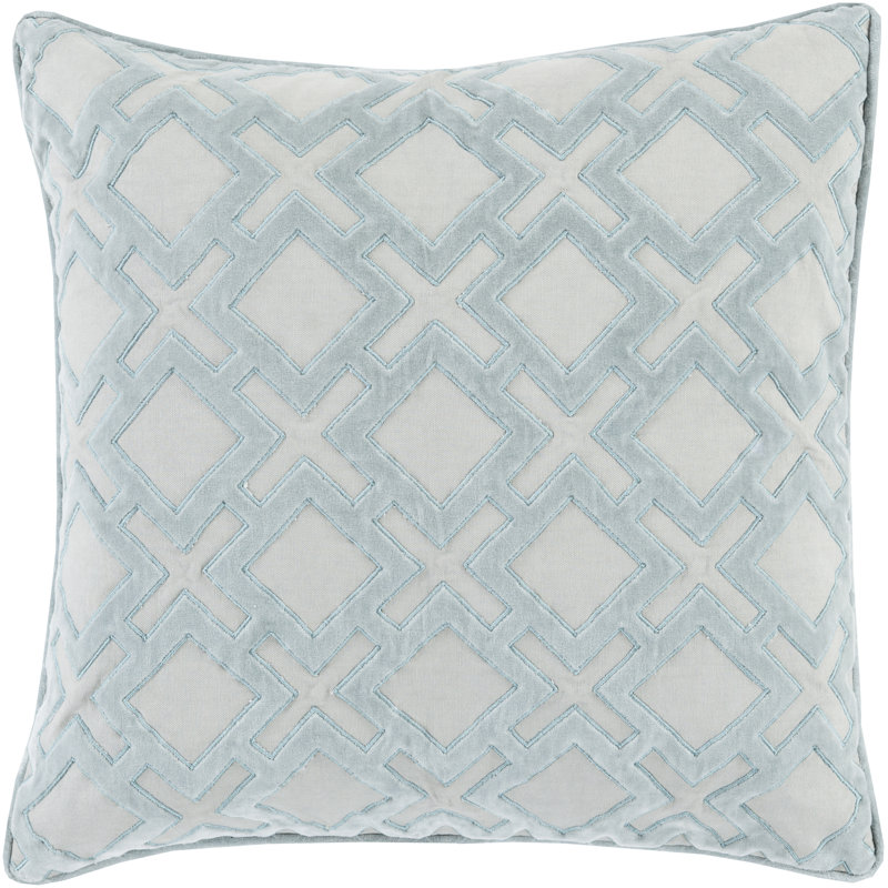 Alexandria Geometric Cotton Blend Throw Pillow, 20" H x 20" W x 1" D, Purple\Purple