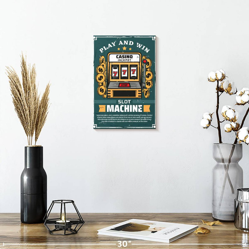 Senne Play And Win Slot Machine, 12" H x 8" W