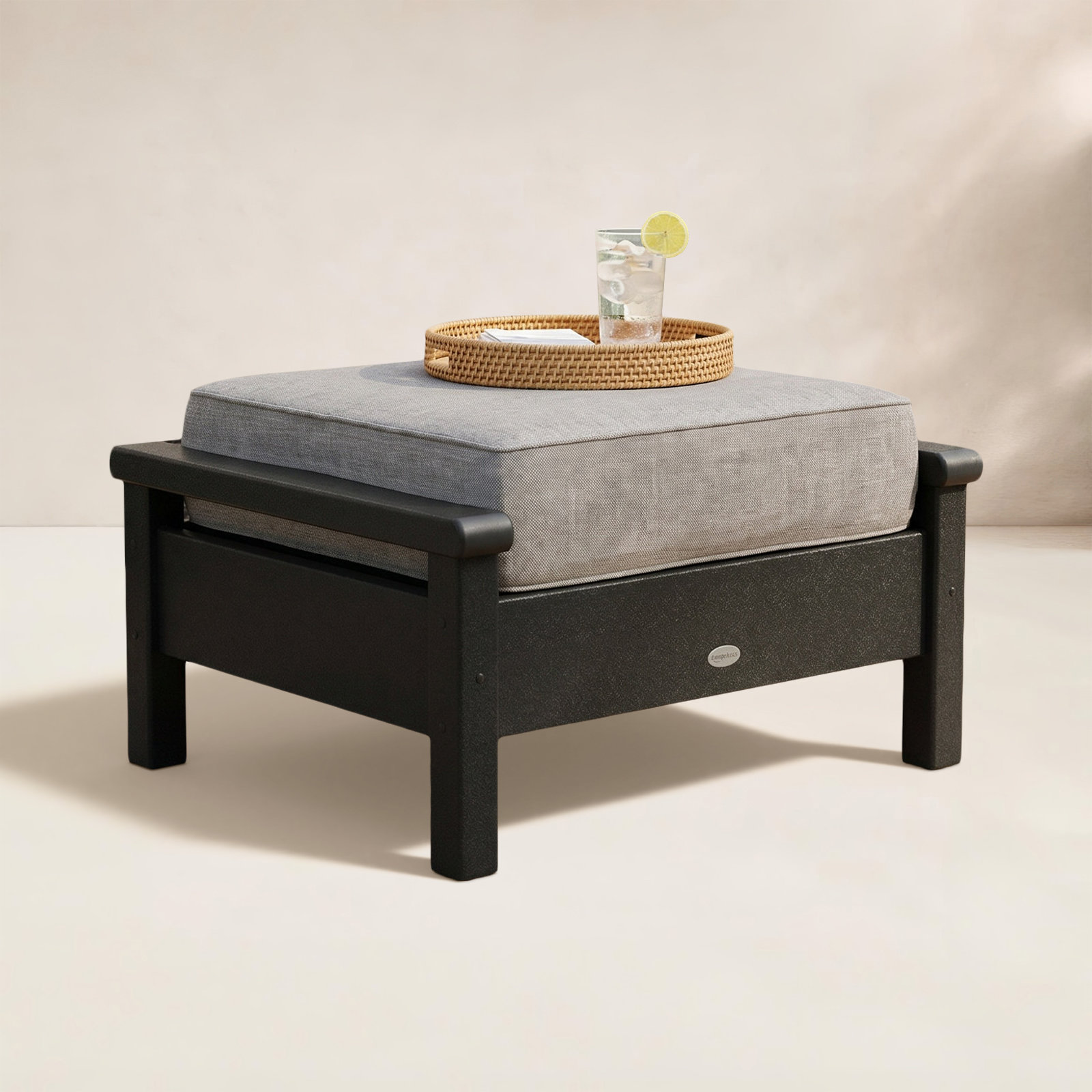 POLYWOOD® Harbour Patio Ottoman, Grey Revolution®
