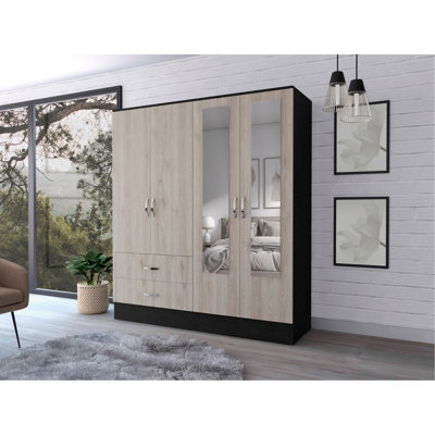 Armoire, deux armoires avec cloisons, noir et gris clair