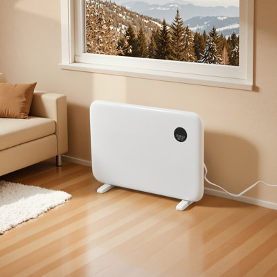 Convection Panel Heater, 1500W Electric Panel Space Heater with Remote & Touch Control, Portable Stand or Wall Mount Design with Anti-Tipping and Over