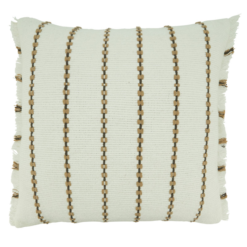 Imran Collection Fringed Cotton Throw Pillow, Down