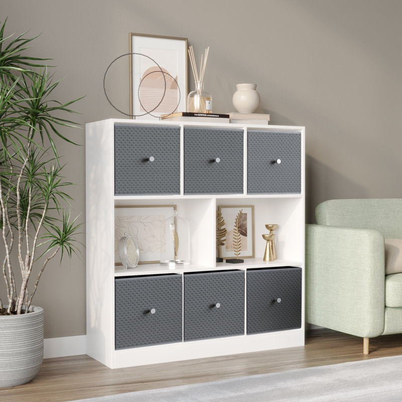 95.3cm H x 28.5cm W Solid Wood Bookcase, White/Light Grey