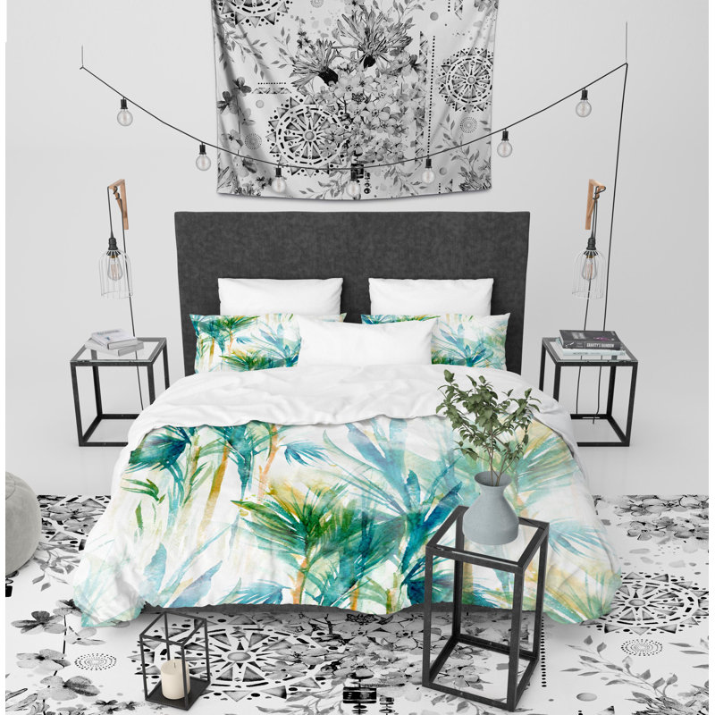 Tropical Twill Duvet Cover, King Duvet Cover + 2 Pillow Cases