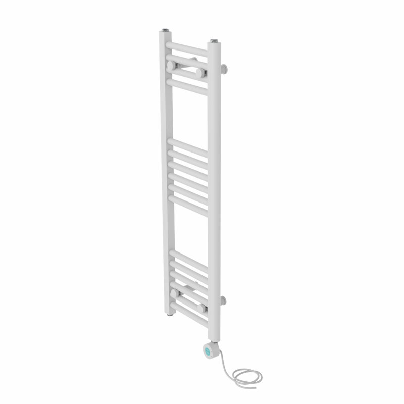 Graciela Straight Towel Rail Heated Towel Rails, White, 100cm H x 30cm W x 3cm D