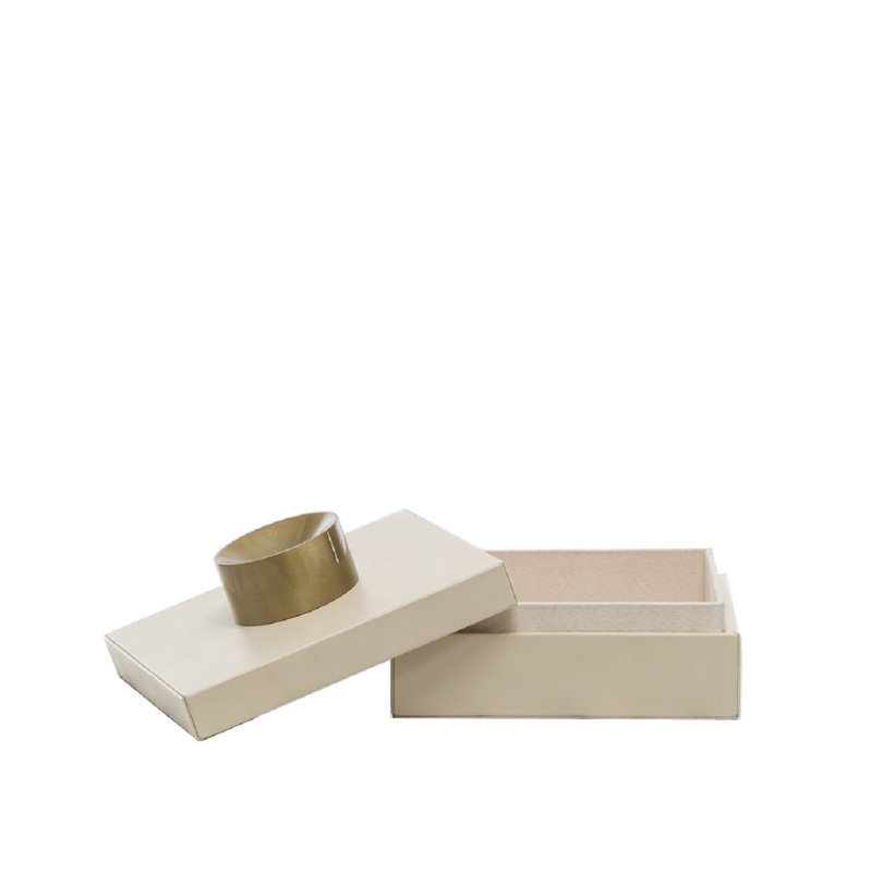 Boîte à bijoux en cuir - solution de rangement élégante, Petit, Crème