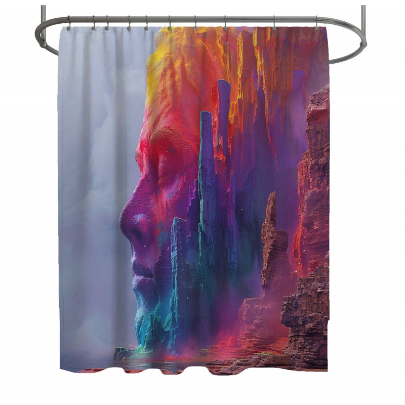 Fantasy Artistic Warm Shower Curtain, 83"H x 70"W