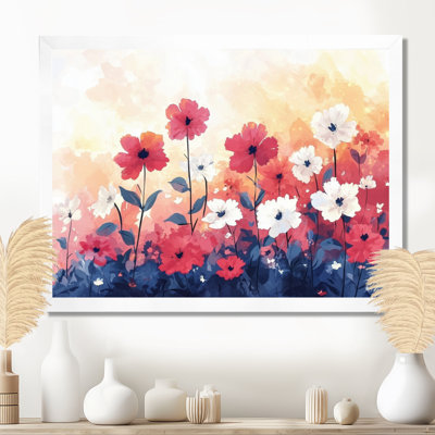 Jaciya Pastal Sunset Hues Seasonal Flowers - Fleurs saisonnières, art mural