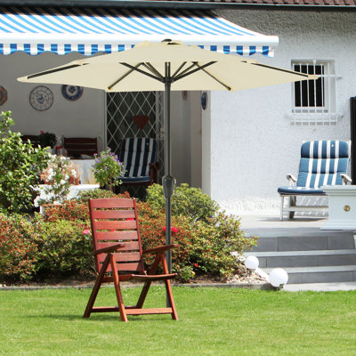 L'auvent de parasol pour marché extérieur avec manivelle et Sunbrella à double plateau (base de parasol non incluse)