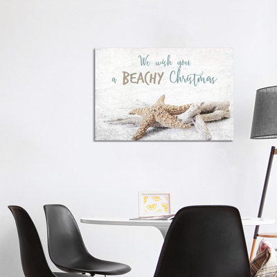 Beachy Christmas 1 Piece Wrapped Canvas Wall Art