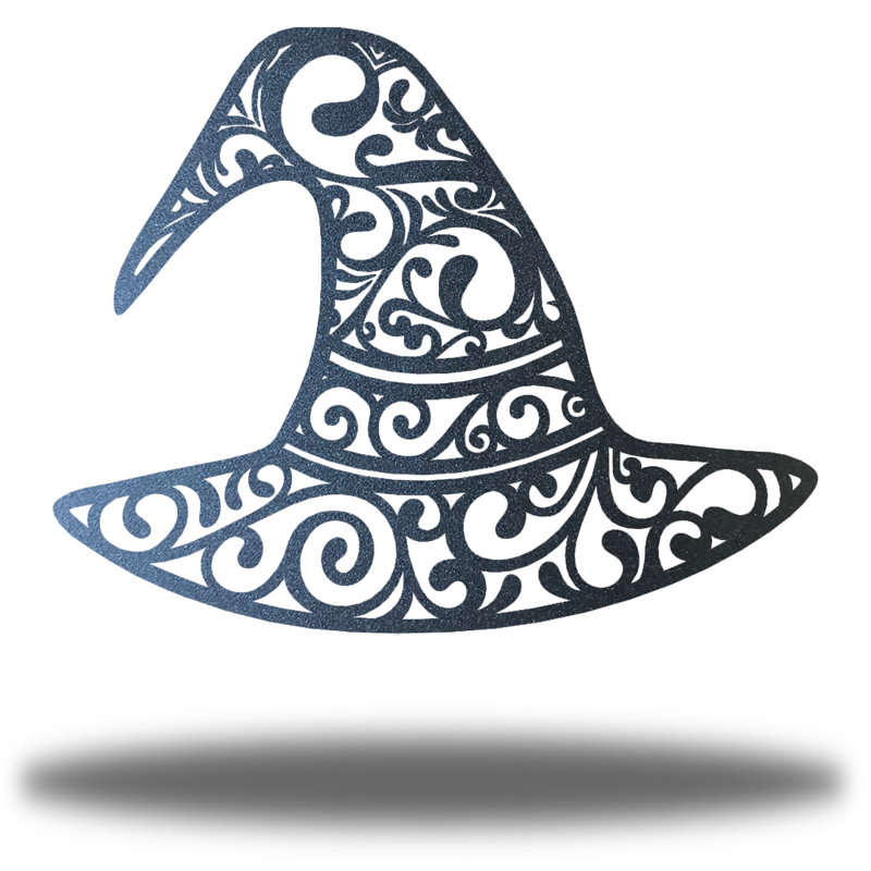 Décoration murale en acier Farihah Witches Hat, H 12 po x l 12 po x P 0,0125 po, Noir