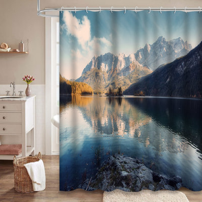 Rideau de douche avec 12 crochets