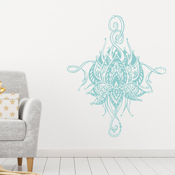 Décalcomanie murale fleur lotus Buller, Menthe