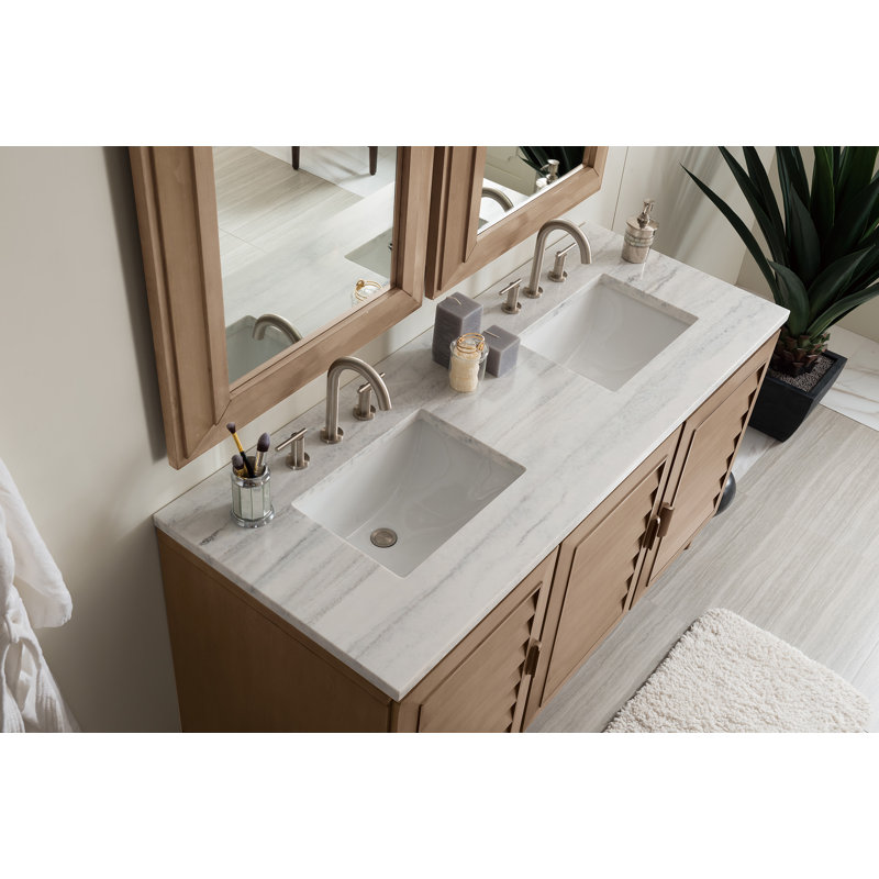Portland 60'' W Double Vanity, Eternal Jasmine Pearl, 8" Widespread