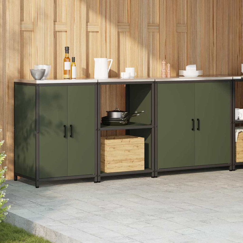 Kitchen Cabinet Set, Olive Green