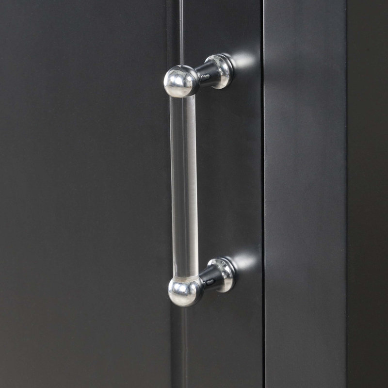 Armoire de rangement pour salle de bain en MDF peint en noir, unité autoportante avec 2 tiroirs et tablette réglable, Black