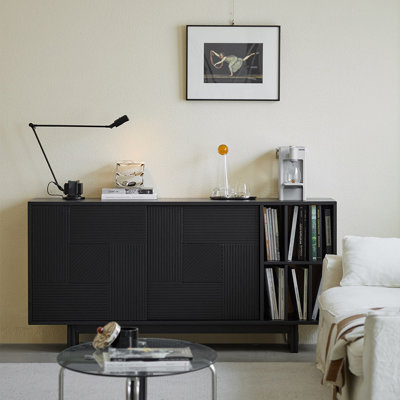 Italian minimalist black entrance cabinet