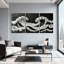 Abstrait noir et blanc, ensemble de 3 impressions sur toile-699491386