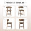  Ensemble de tabourets de bar à hauteur de comptoir, tabourets de bar de cuisine avec dossier, revêtement Mid-Century moderne, avec pieds en bois-776640727