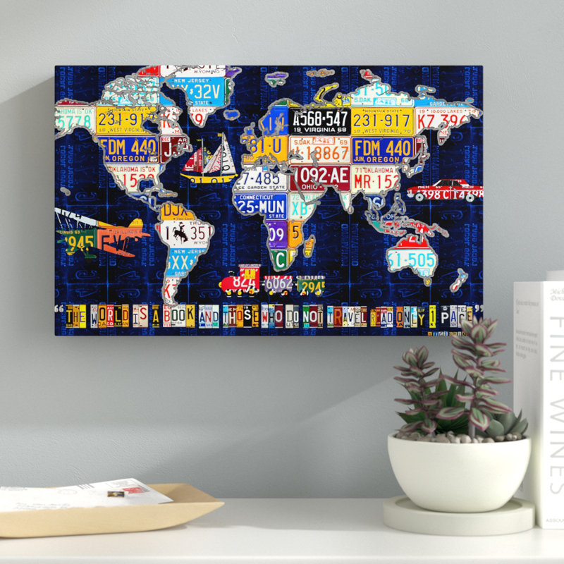 «World Map 2016 Augustine» par Design Turnpike, impression sur toile tendue, H 22 po x l 32 po