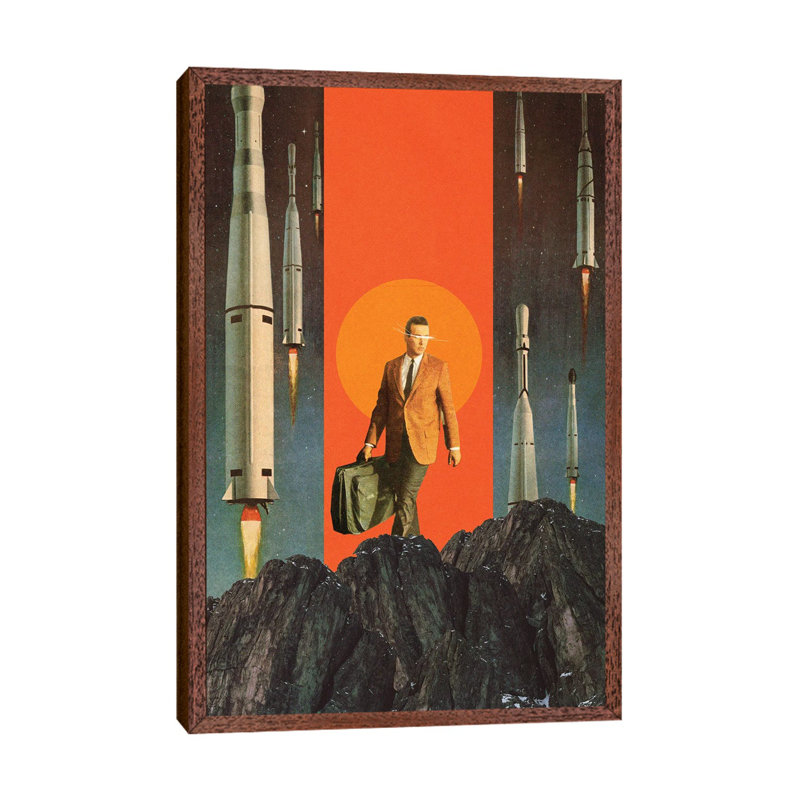 The Departure 1 Piece Wall Art on Canvas, 66.04cm H x 45.72cm W x 3.81cm D, Classic Brown Wood Framed