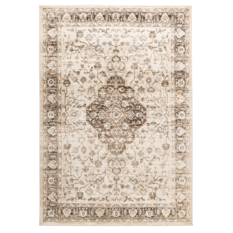 Tapis crème Shiraz, Rectangle 5 pi 3 po x 7 pi 7 po
