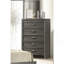 Meuble de chambre à coucher 1 tiroir rustique contemporain à cinq tiroirs de rangement à finition grise rustique-444496527