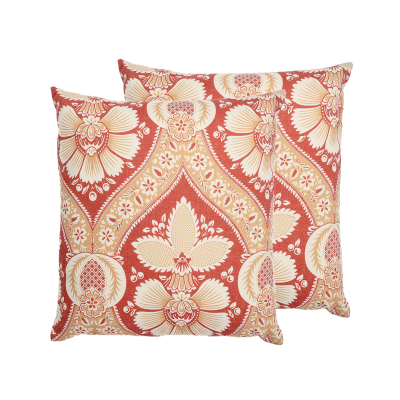 Housse de coussin et insert Florence - ensemble de 2, Polyester/ Bourre en polyester, Prune / Taupe