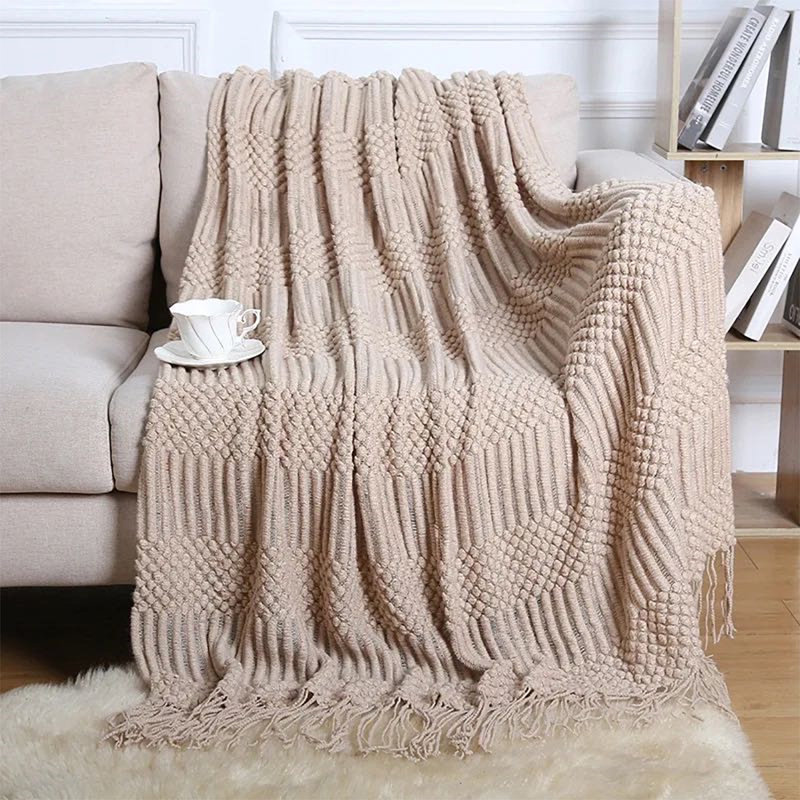 Jeté de lit de style Ins, Beige