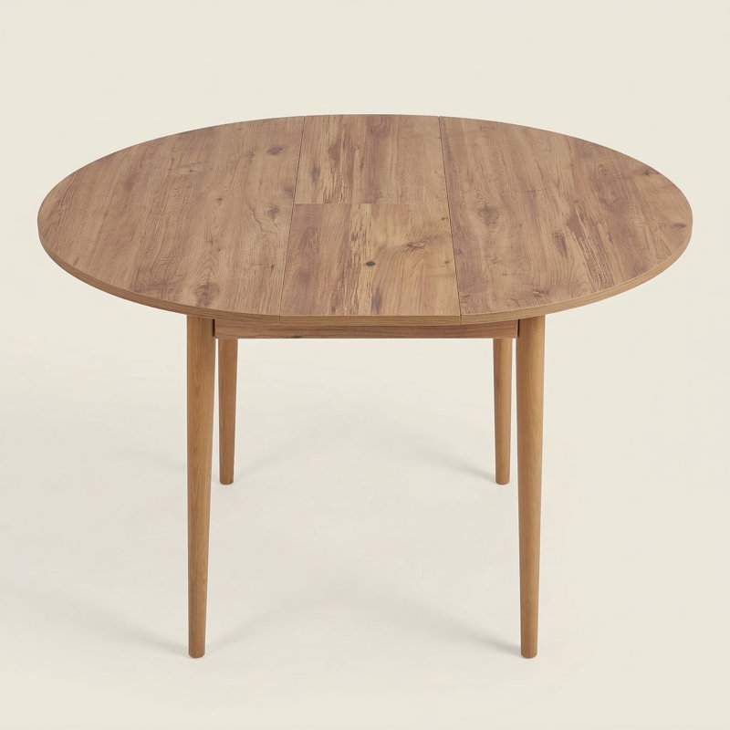 Everett Adjustable Round Dining Table, Kafkas Oak, Kafkas Oak