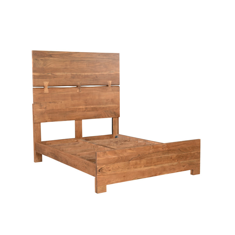 Live Edge Solid Wood Panel Bed, Queen