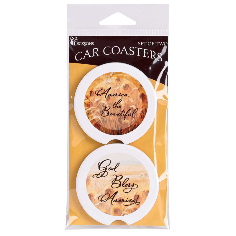 Sous-verre de voiture God Bless America 2Pk