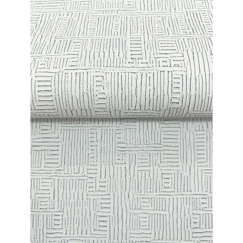 Papier peint abstrait ciselé, Blanc