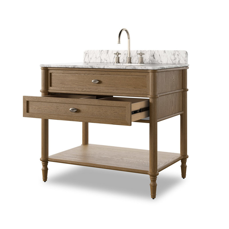 Toulouse 36'' W Single Vanity, Washed Blonde Oak Veneer