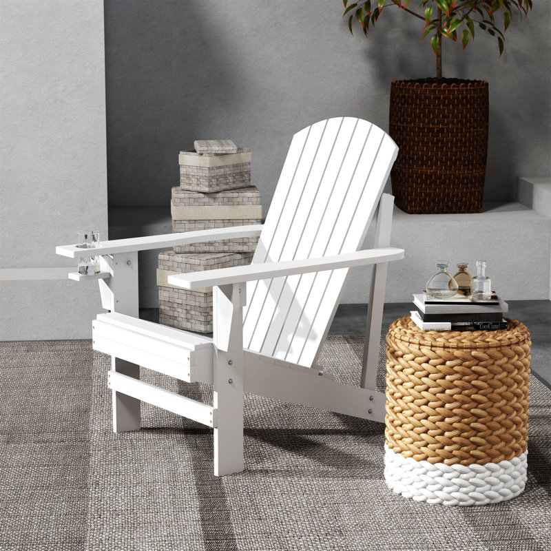 Grazierville Wood Outdoor Adirondack Chair, White