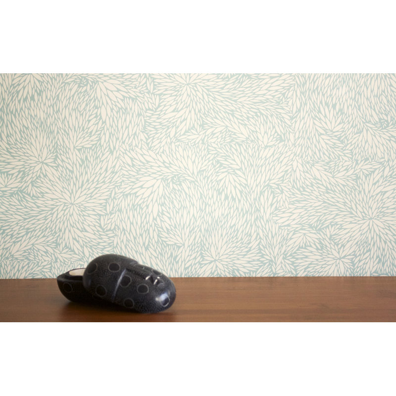 Floral Wallpaper Double Roll, Blue Haze