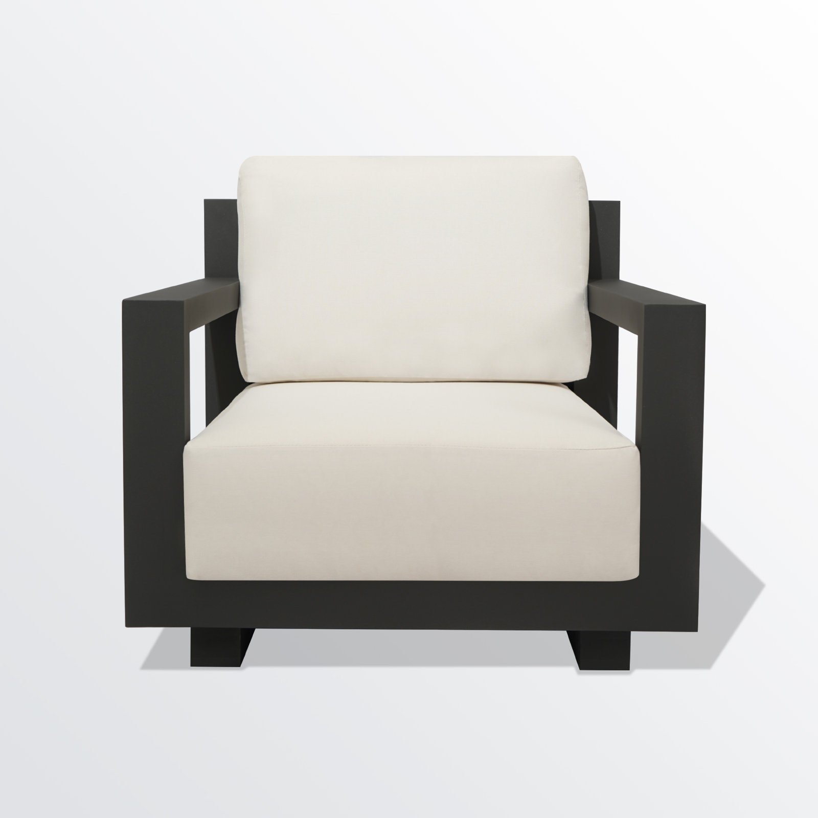 Aden Aluminum Outdoor Lounge Chair, Cream