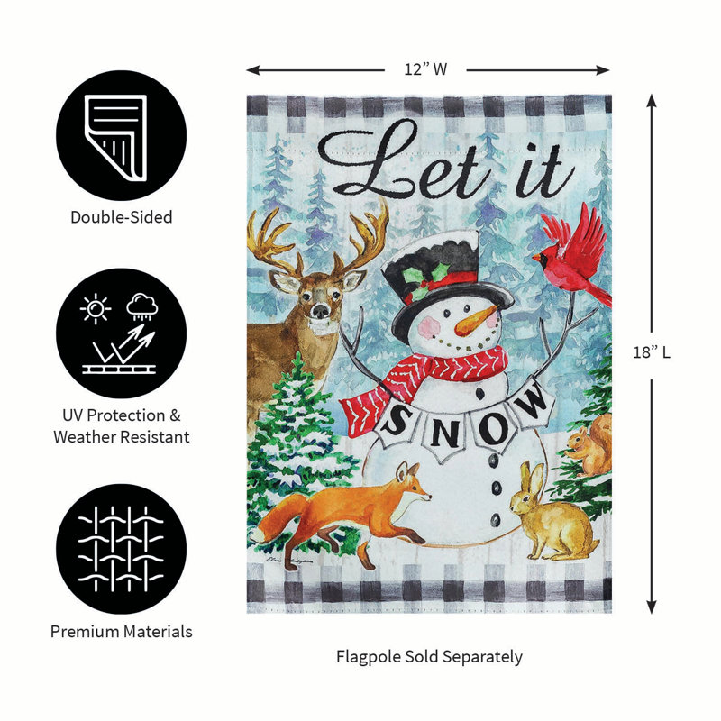 Let It Snow Snowman and Woodlands Garden - drapeau