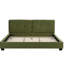 Olive Velvet Bed Frame, King Size Upholstered Platform With Wide Headboard And Deep Round - Shaped Tufting, Soft Square Corners, No Box Spring, Easy Assembly For 2 Adults Frame Design, Minimalist