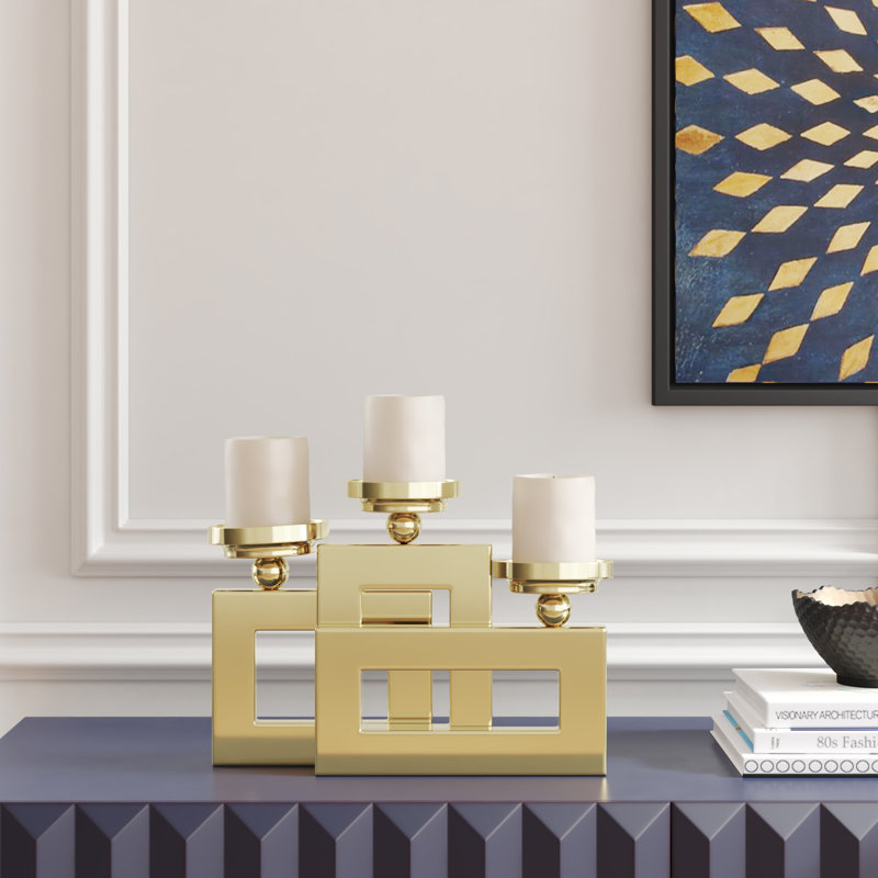10.35'' H Stainless Steel Tabletop Candelabra