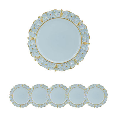 Ensemble de 6 assiettes en plastique durables, parfaites pour protéger la vaisselle et rehausser l'élégance de la salle à manger, diamètre de 14 pouces