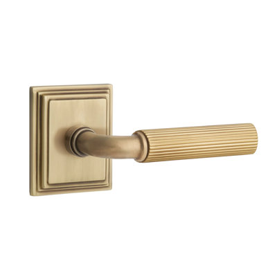 Emtek Select Privacy Interior Mortise w/ Wilshire Rosette & R-Bar Stem, Straight Knurled Lever