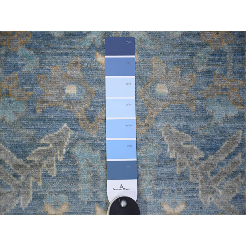 Tapis oriental en laine nouée à la main 2 pi 8 po x 9 pi 6 po Beau Bleu A3980268D5BC4911B1C2FDB935422873
