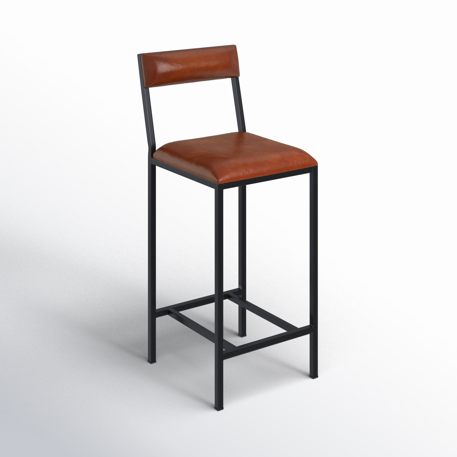 Augustus Genuine Leather Bar and Counter Stool, Bar Stool (31.5” Seat Height)