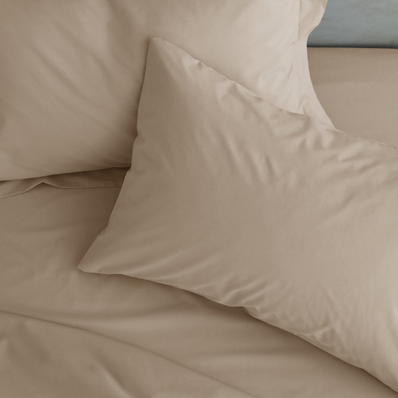 Easy Iron Percale Fitted Sheet, Double (4'6), Natural