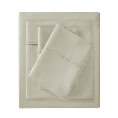 Ensemble de draps pour grand lit en mélange de coton ivoire 1500 fils 1500 fils