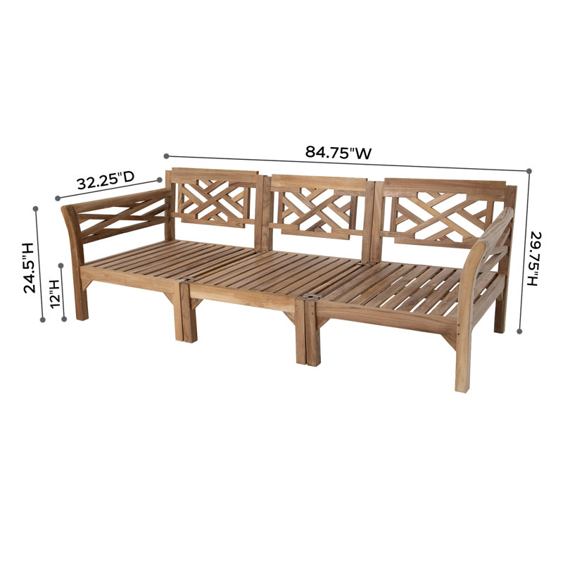 Boduram Outdoor 3 - Seat Patio Sofa, Antique Beige