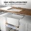 DeerValley 610 x 470 x 285mm Rectangular White Ceramic Undermount Kitchen Sink with Basket Strainer and Sink Grid